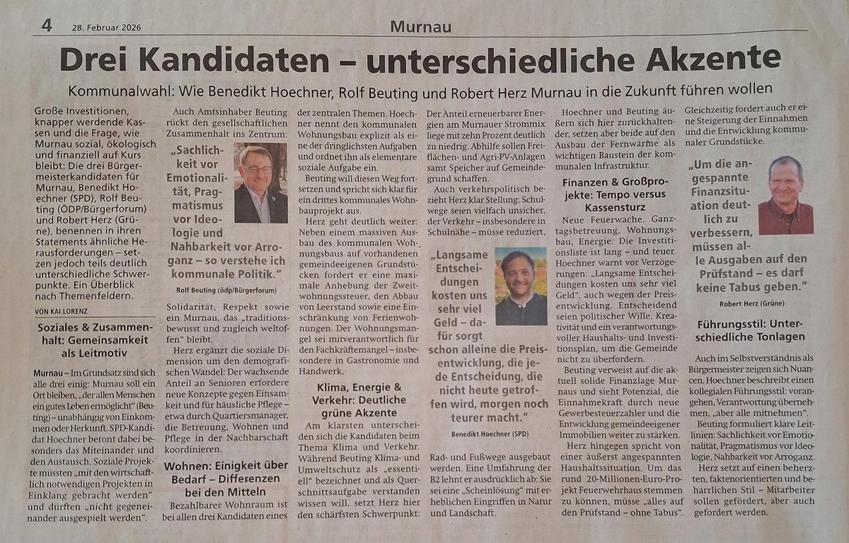 Kreisbote zu den Murnauer Bürgermeistern